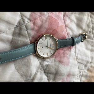 Dusty Blue and Gold Fossil Watch